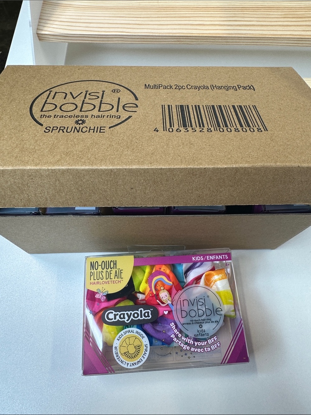Crayola x invisibobble Kids Scrunchie Set - Multicolor case of 6(2 in each pack)